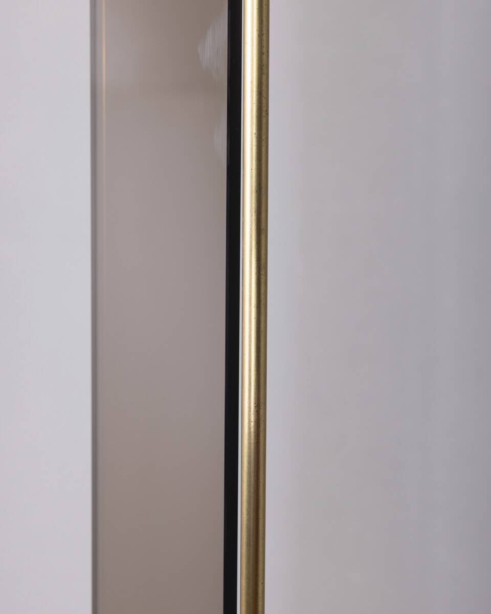 Vintage 1980s floor lamp in gold-plated brass and glass, designed by Relux