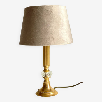 Chic gold metal and vintage crystal lamp