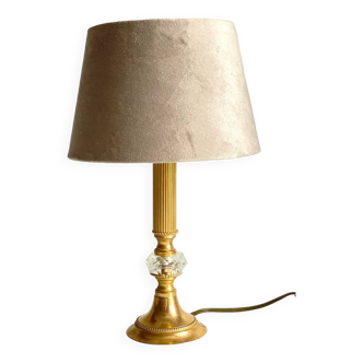Chic gold metal and vintage crystal lamp