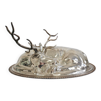 Monumental service platter in silver by Teghini Firenze.