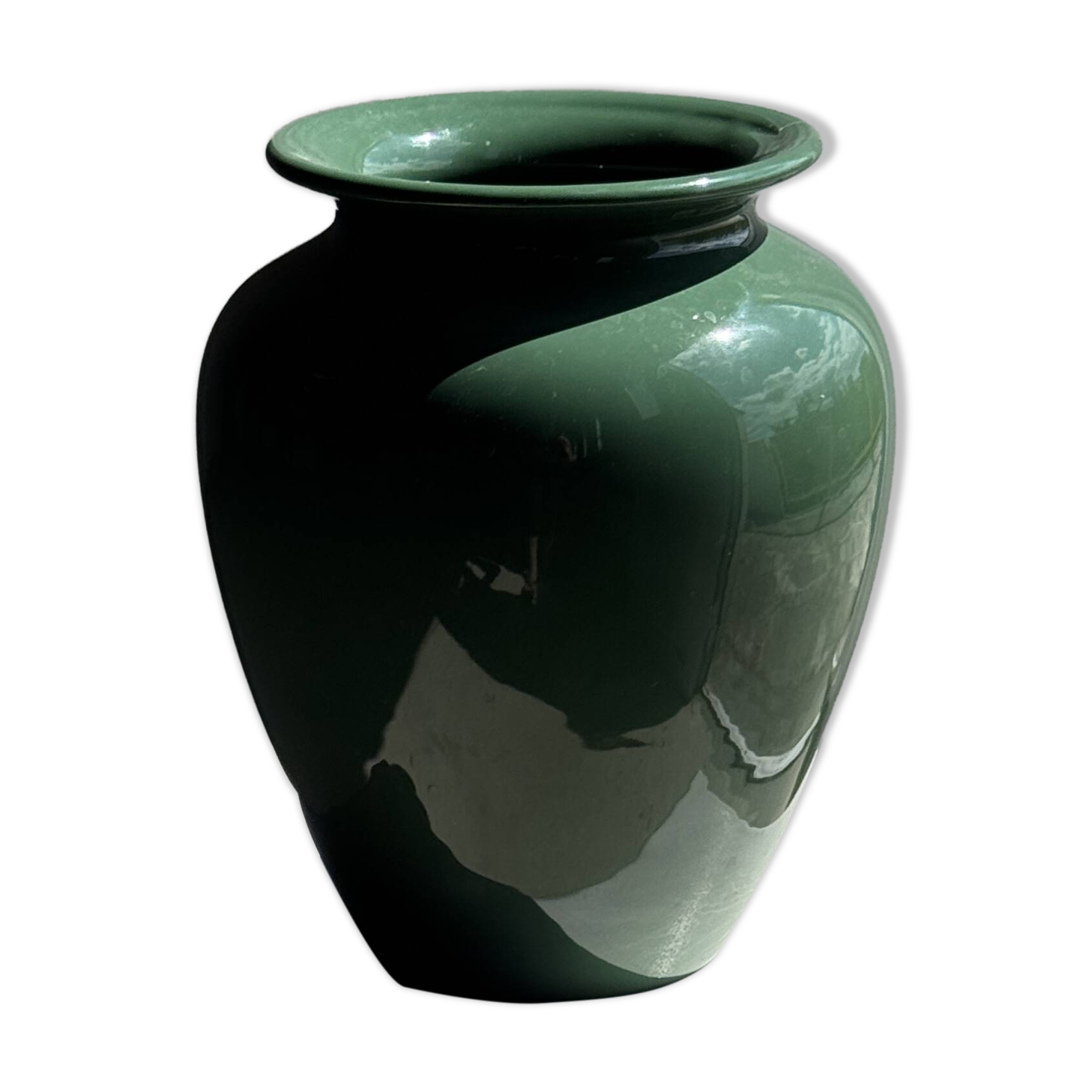 Large deep water green ceramic vase H26 D22