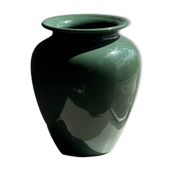 Grand vase en céramique vert d'eau profond H26 D22 — Beyit