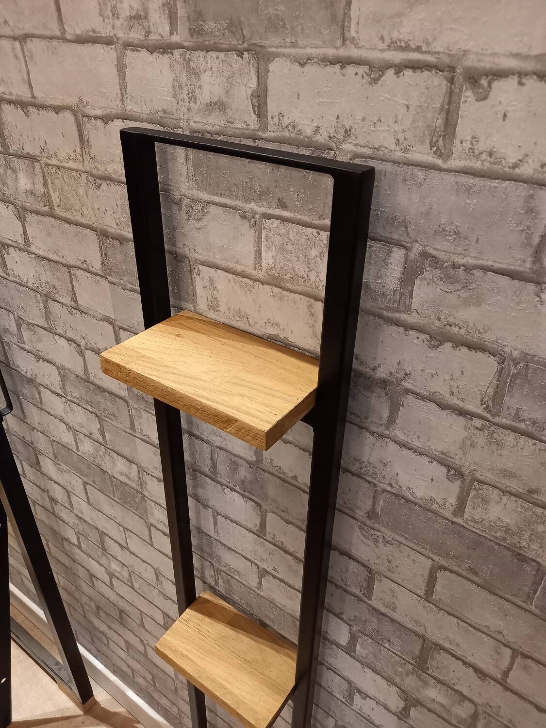Steel and oak shelf