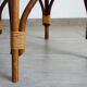 Pair of rattan and black skai bamboo chairs, 60s
