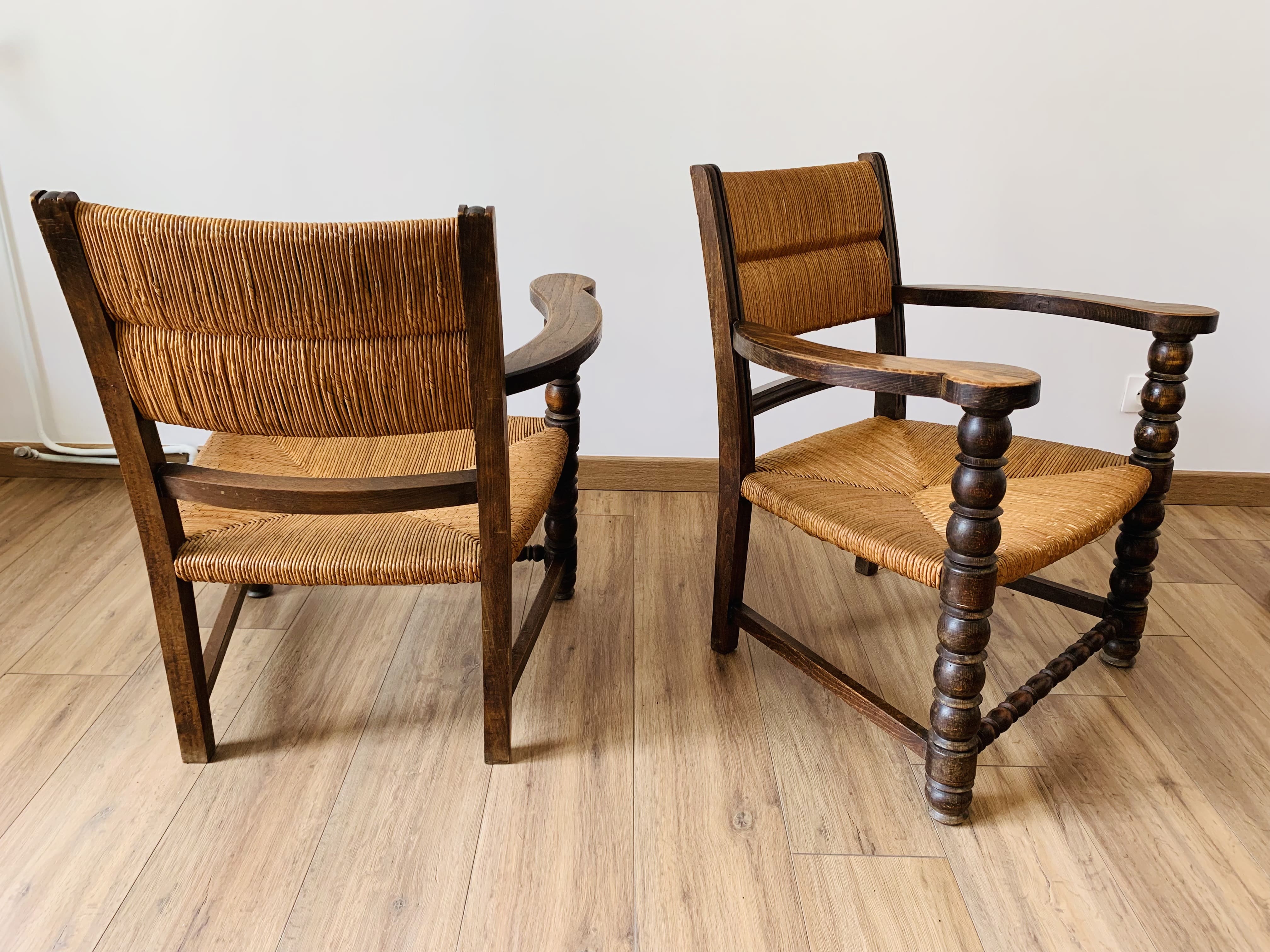 Pair of mulched armchairs