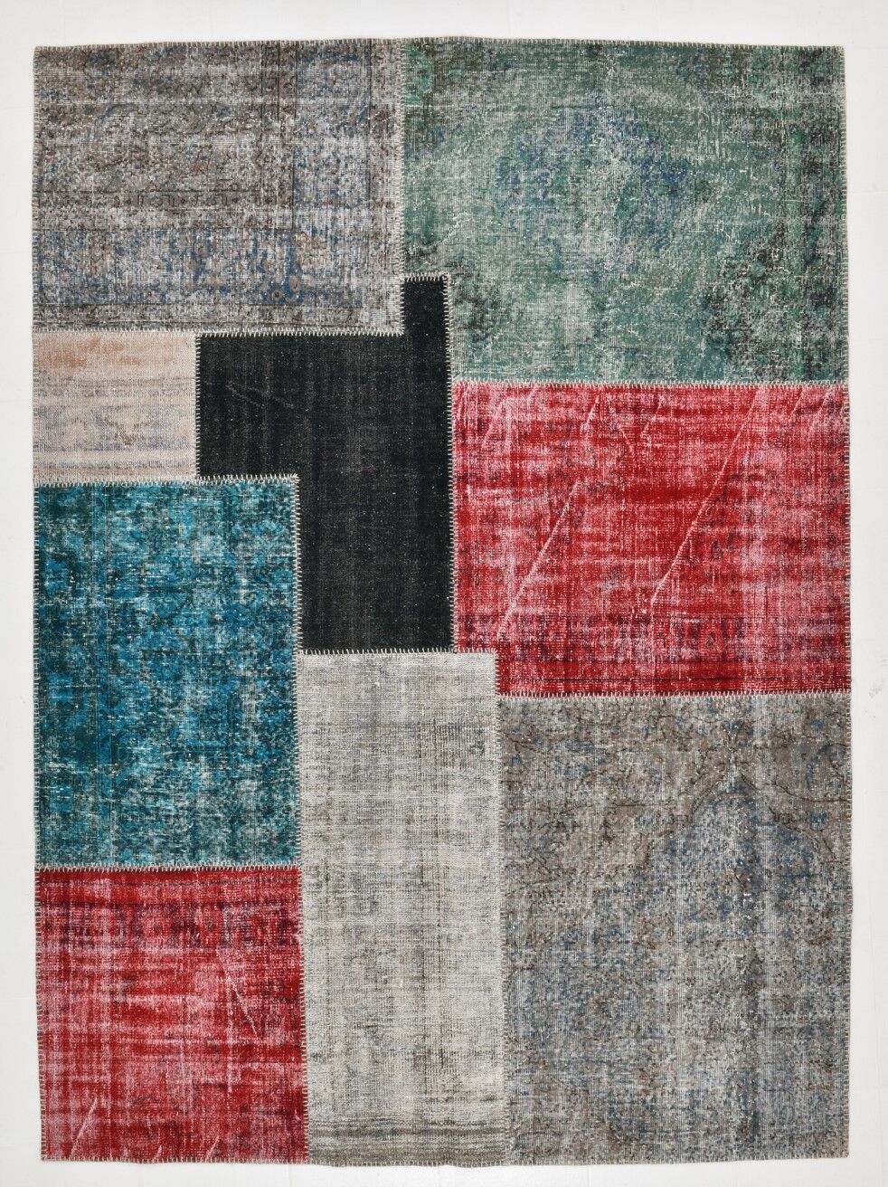 7x10 distressed multciolor vintage rug 301x220cm