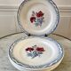 set of 5 Digoin Sarreguemines flat plates model Juliette / Nina Rosa 50s