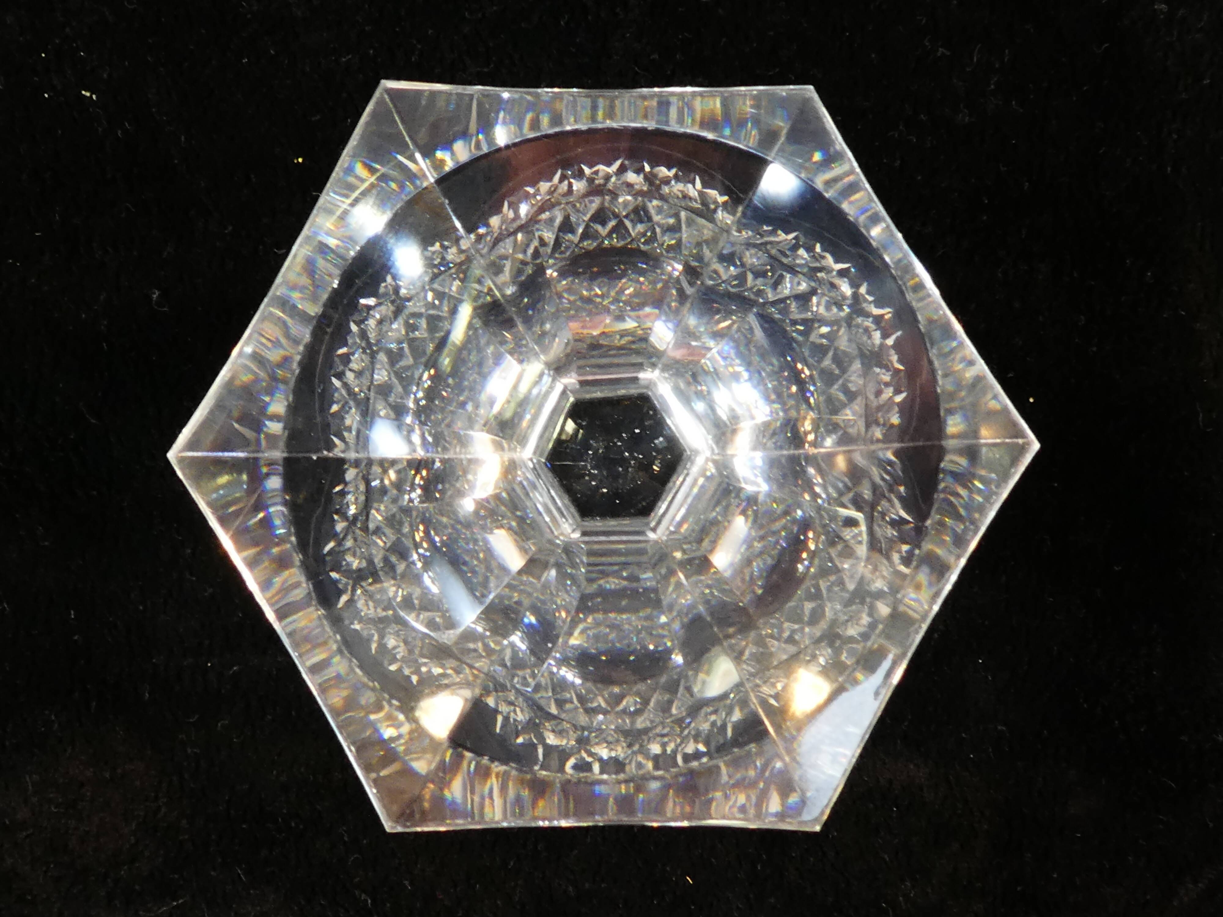 9 water glasses in crystal cut with diamond tip cristallerie de lorraine