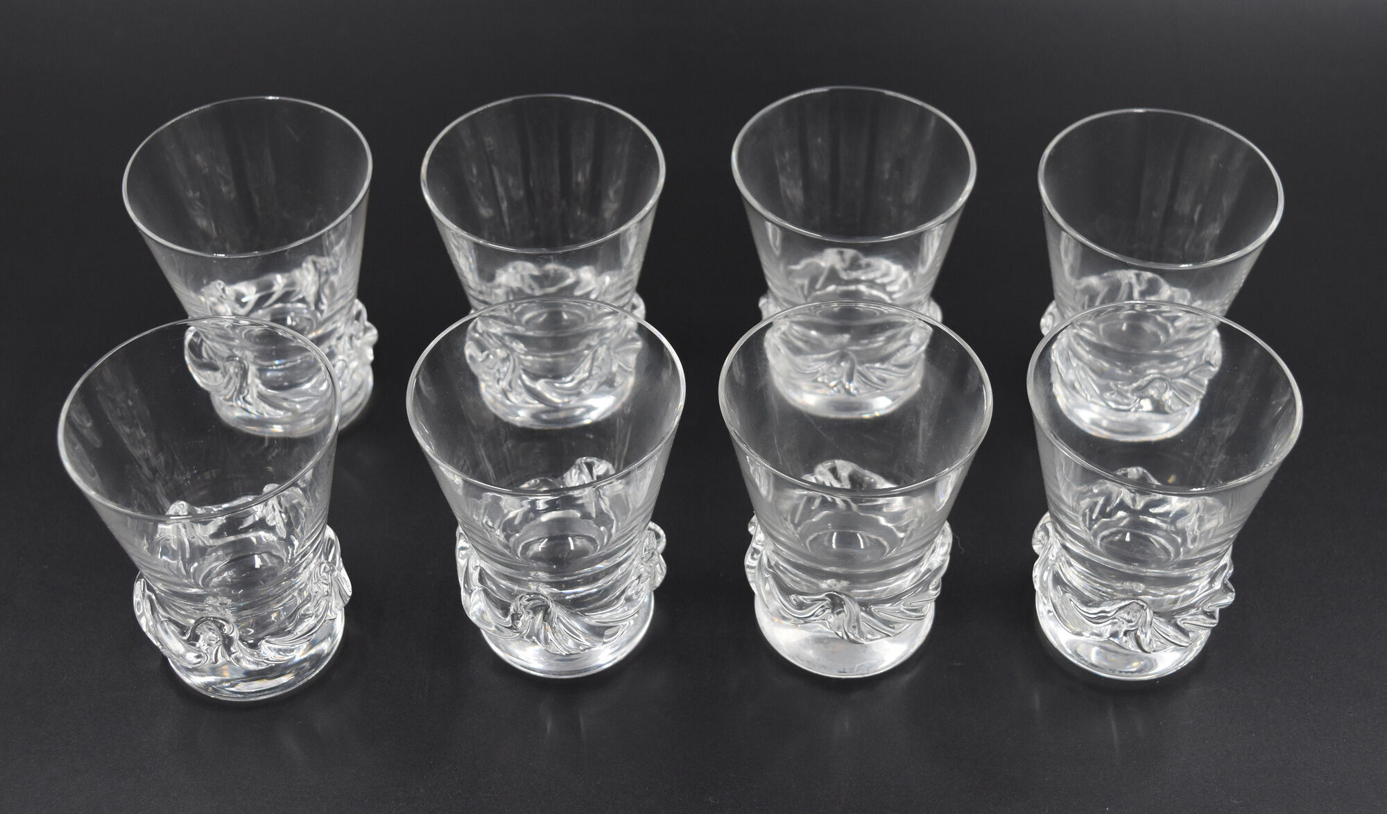 8 Daum crystal wine glasses France Sorcy H model 8.7 cm