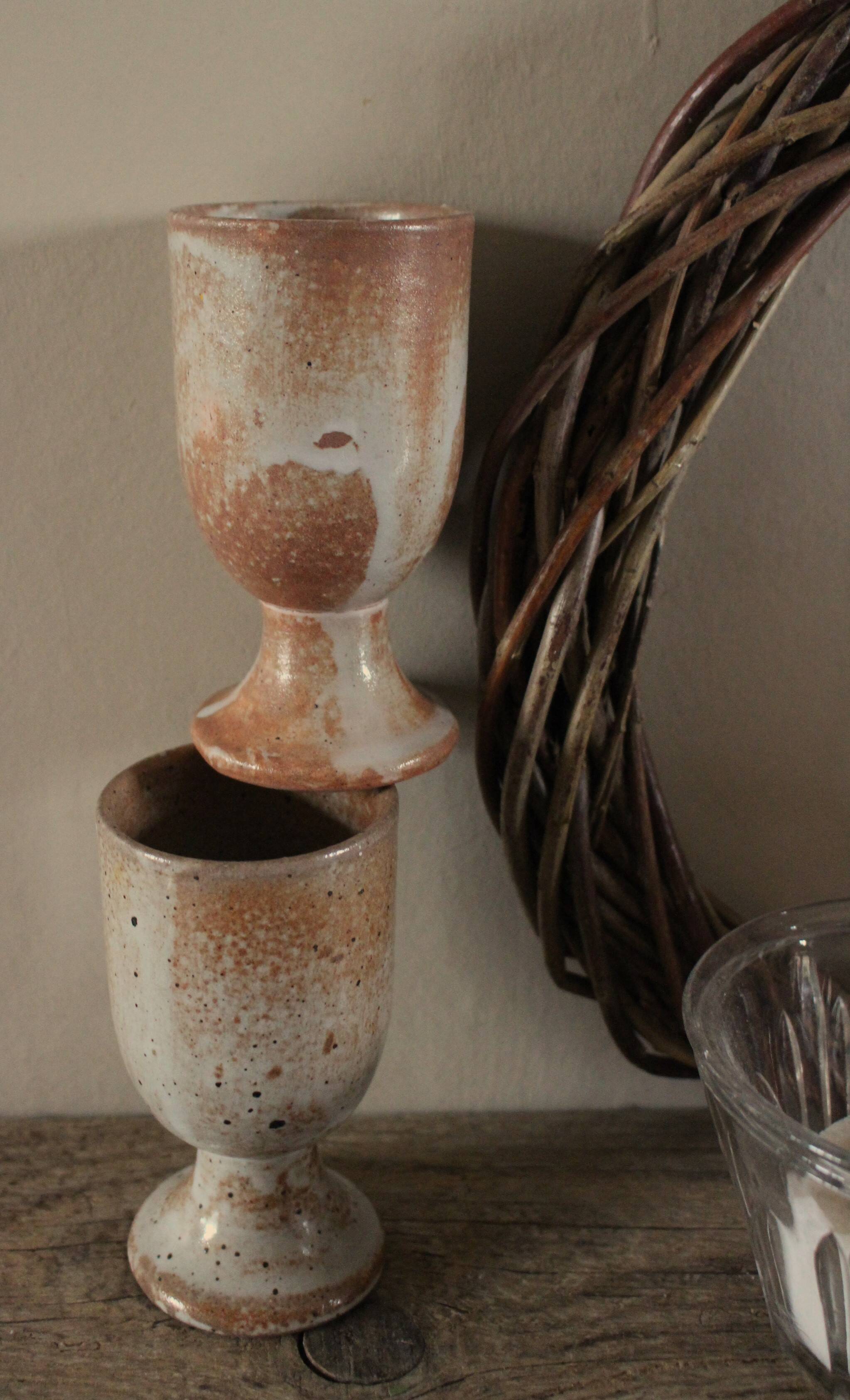 Lot 2 mazagrans grès vintage marbré
