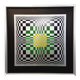 Typical silkscreen painting in kinetic checkerboard on aluminum, Italian abstract design in Vasarely style