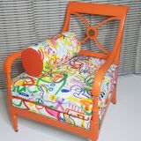 Former colonial style armchair restyled