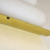 Wall lights brass & glass opal of limburg 1970 s