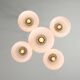 Vintage Italian Chrome and Opaline Chandelier, 1970s