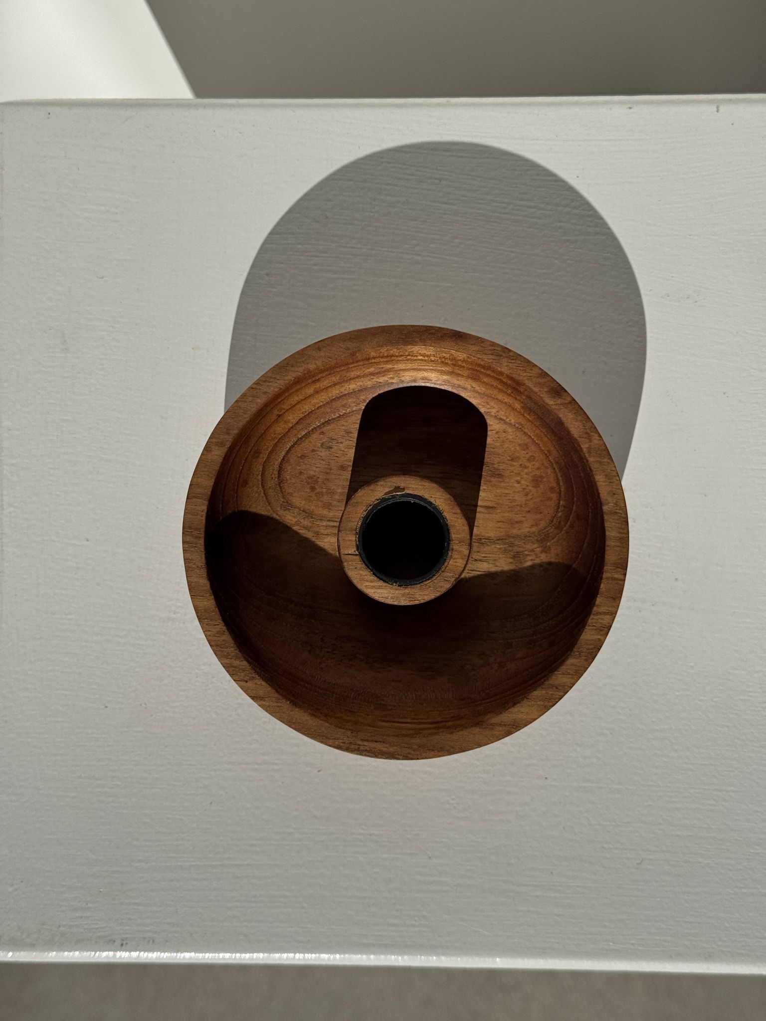 Circular teak monoxyle candle holder D12 H3