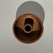 Circular teak monoxyle candle holder D12 H3