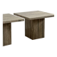 Set of Two Mid-Century Modern Side Tables in Travertine, Urban Wabi Style, Pair
