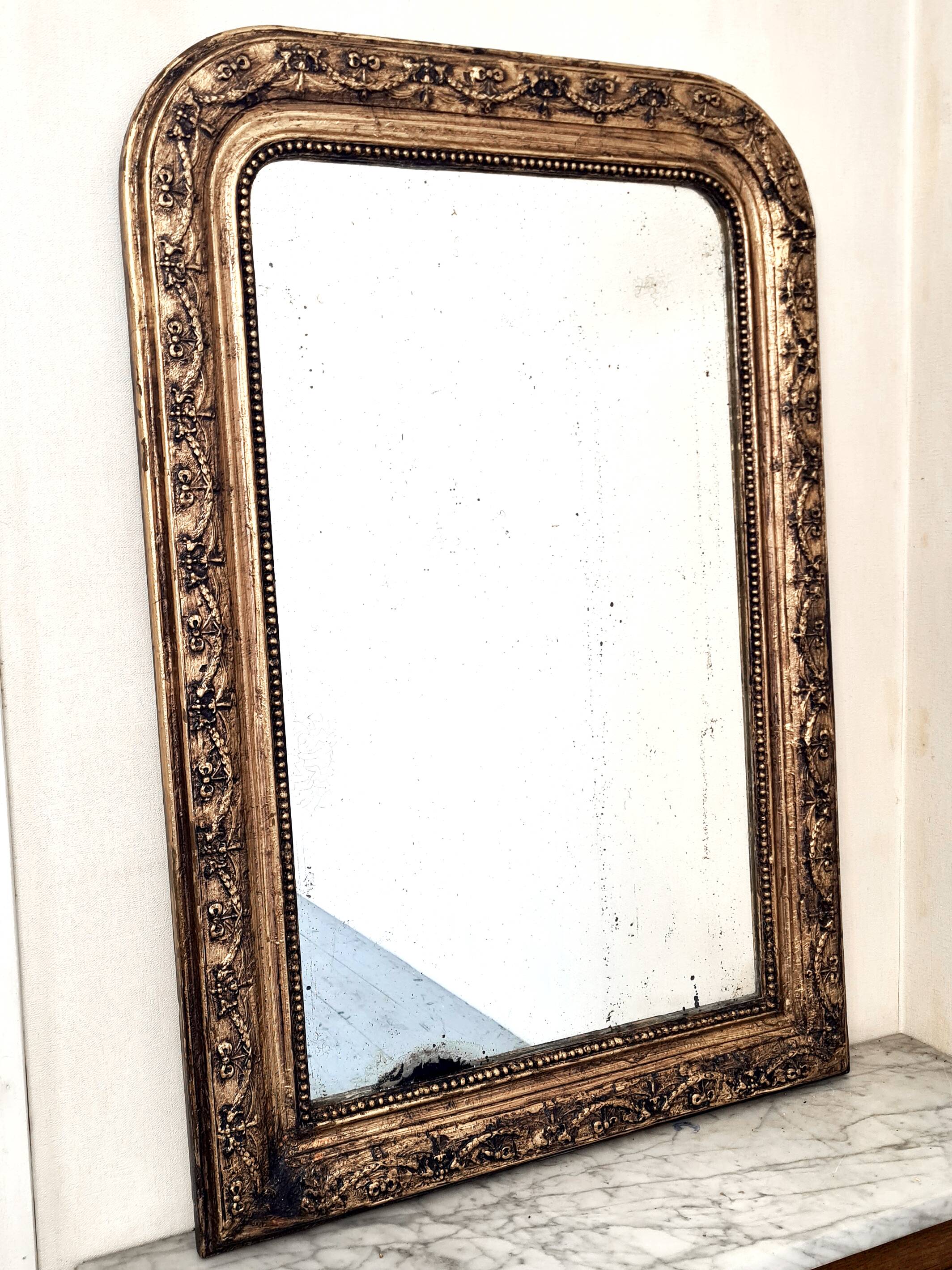 Antique gilded Louis-Philippe mirror – “Adélaïde”