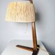Natural Fibre & Teak Wood Table Lamp By Ib Fabiansen For Fog & Mørup, Denmark 1950S