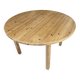 Table ronde dia 117cm extensible une rallonge en pin massif vintage an 1970