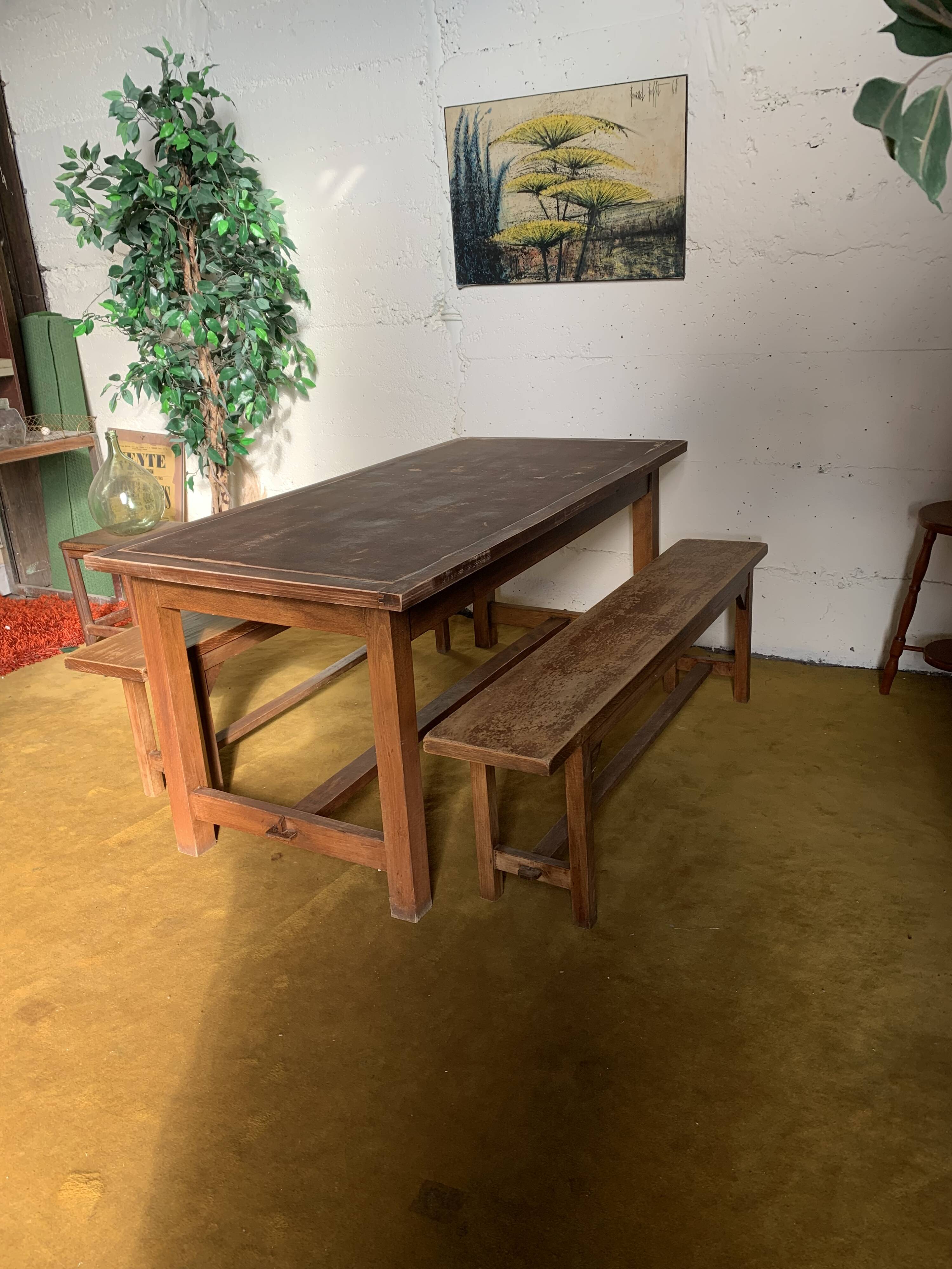 Pair of country benches.