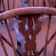 Set of 6 Windsor chairs with lyre back in solid oak, mid-century, 1960s.