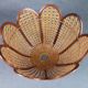 Flower suspension in braided rattan and vintage openwork