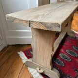 Old school bench in raw wood