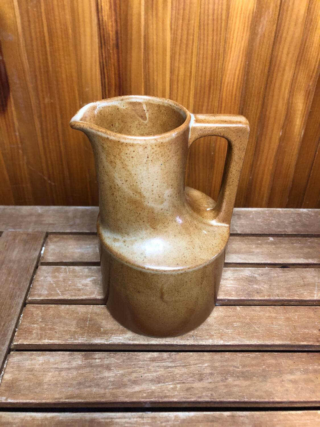 Old brenne pitcher beige stoneware made in france vintage