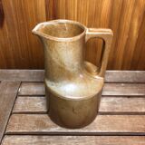 Old brenne pitcher beige stoneware made in france vintage