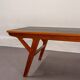 Mid Century Scandinavian Coffee Table in Teak and Black Enameled