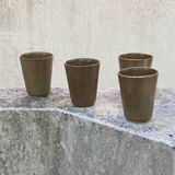 4 old sandstone cups