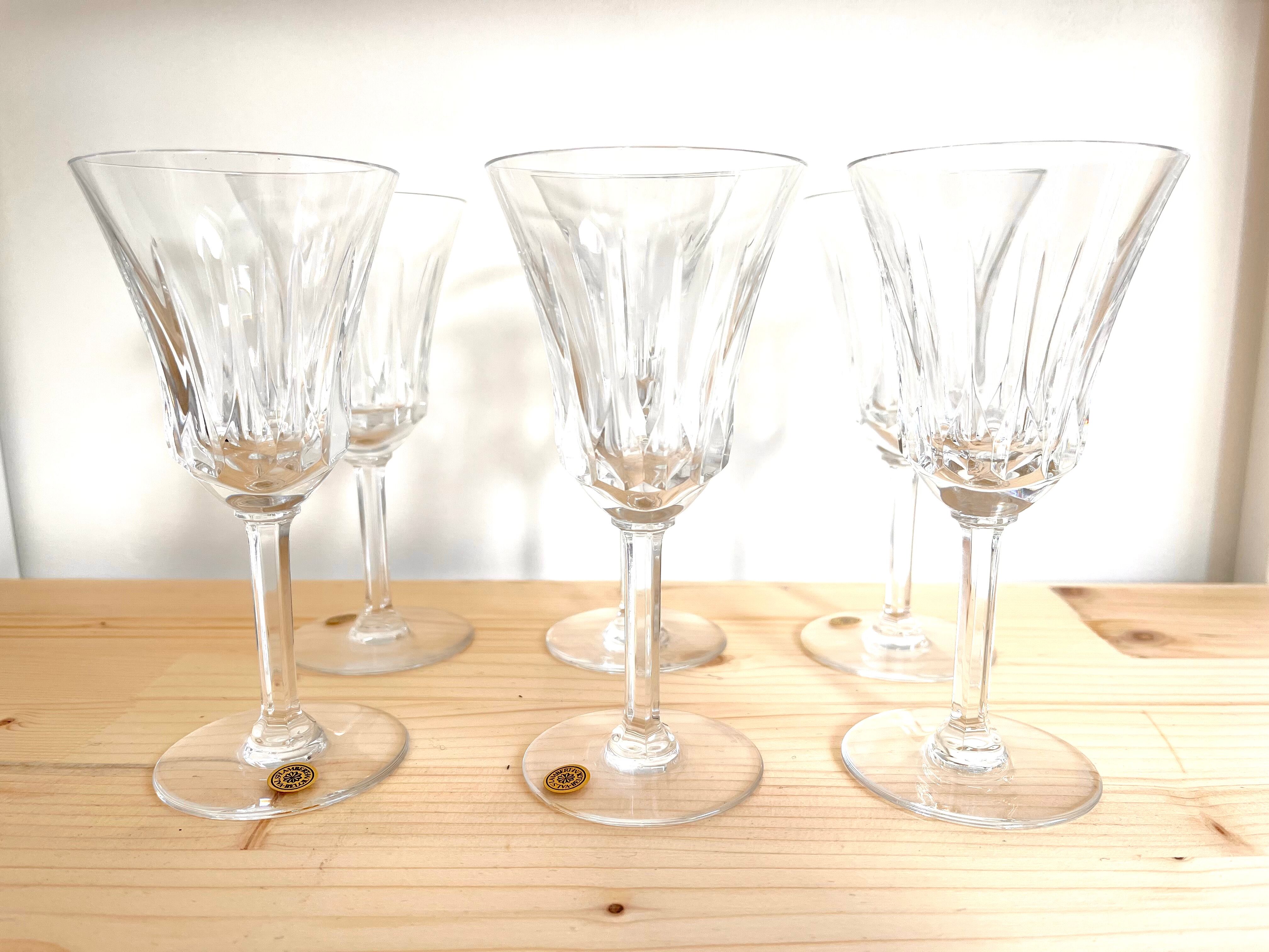 6 wine glasses Val Saint Lambert