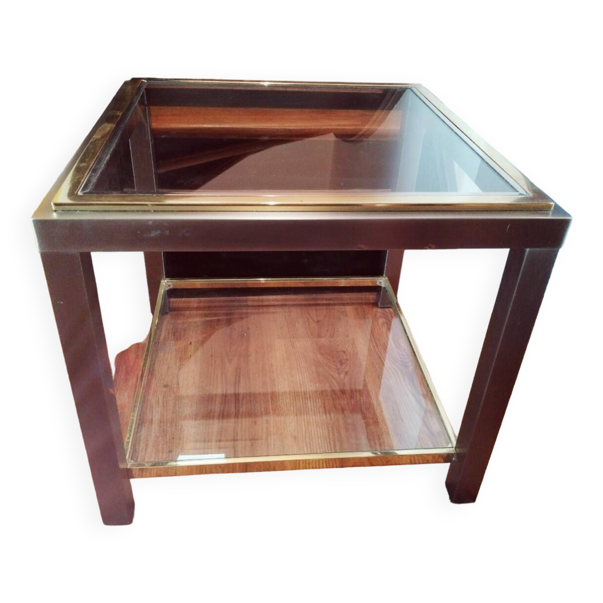 Belgo Chrom brass side table, 1980