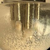 Very large Mazzega pendant light in chrome organ and Murano glass