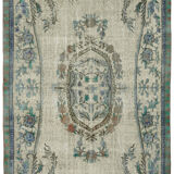 Handmade contemporary oriental 1970s 161 cm x 291 cm blue carpet