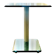Contemporary square side table in glass with a metallic central column.