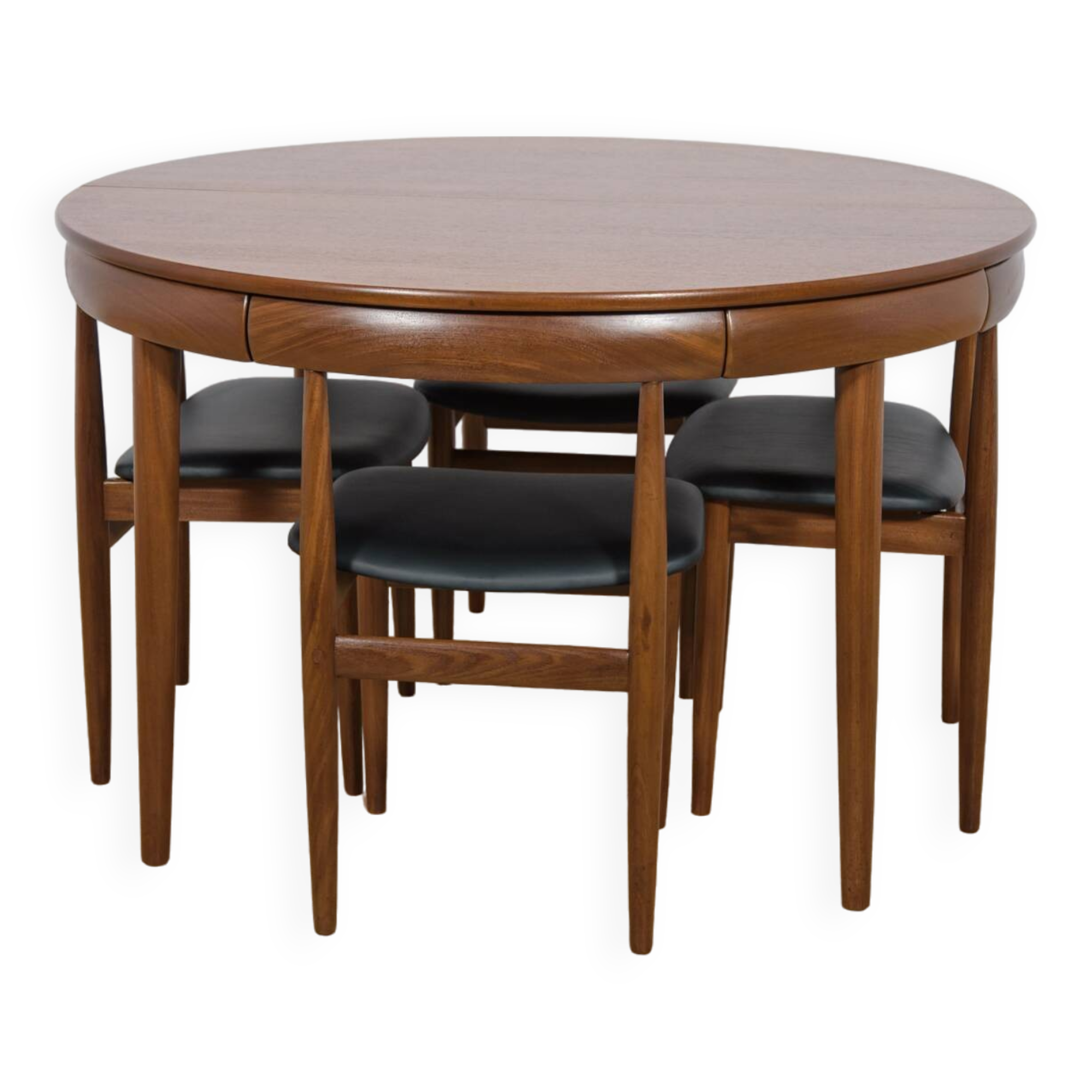 Mid-Century Teak Dining Table & Chairs by Hans Olsen for Frem Røjle, 1960s, Set of 5
