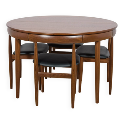 Table de Salle à Manger et Chaises Mid-Century en Teck par Hans Olsen pour Frem Røjle, 1960s, Set de 5