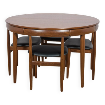 Table de Salle à Manger et Chaises Mid-Century en Teck par Hans Olsen pour Frem Røjle, 1960s, Set de 5