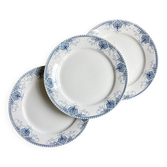 3 assiettes Terre de fer / U&C Sarreguemines "Germaine"