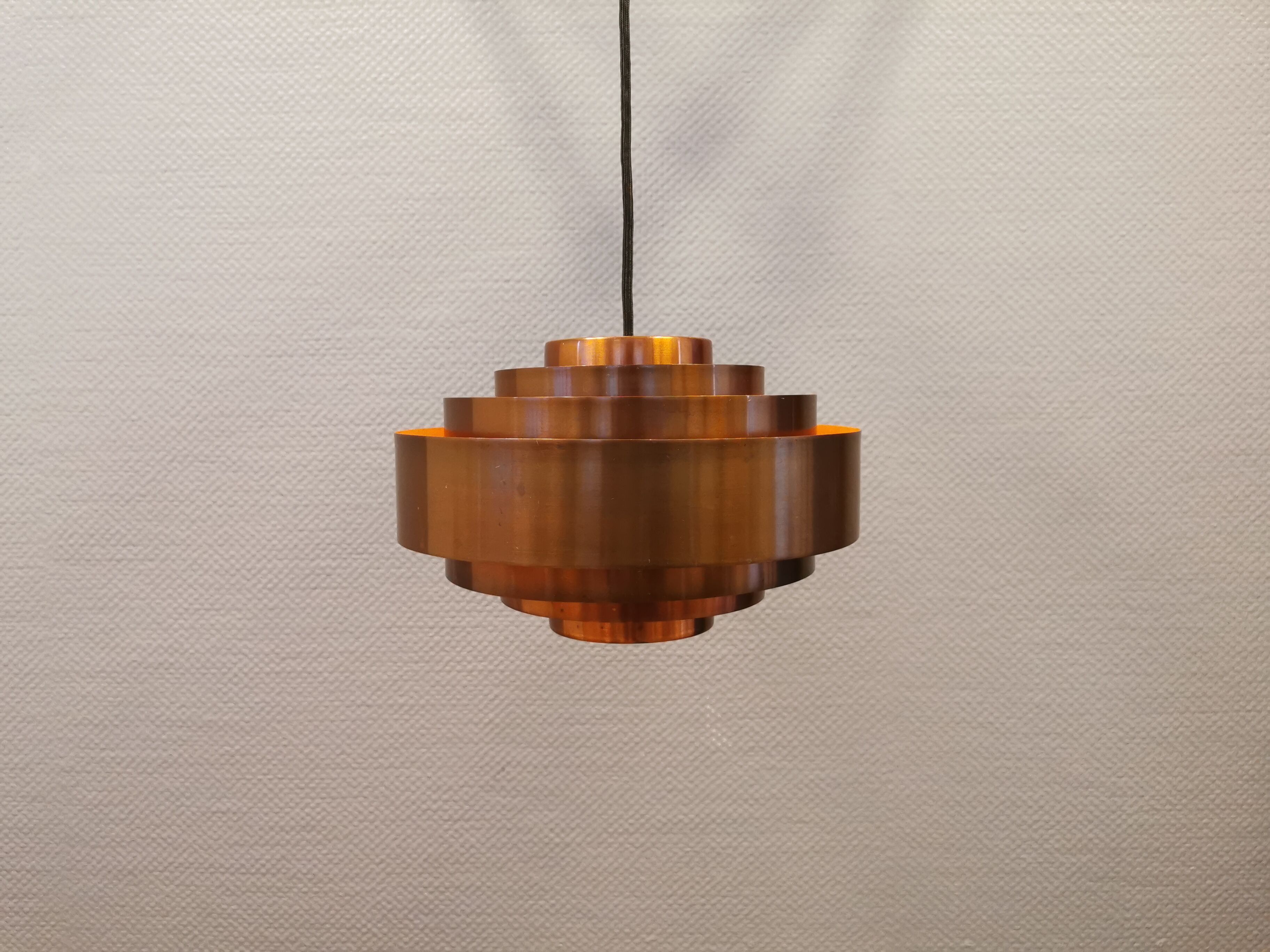 Suspension, modèle Ultra en cuivre massif conçue par Jo Hammerborg pour Fog Morup 1966