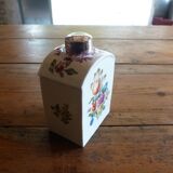 Floral porcelain bathroom bottle with engraved silver cap