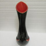 Large vase red and black vintage