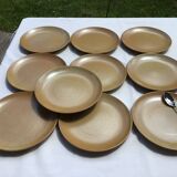 10 Village speckled blond stoneware dessert plates