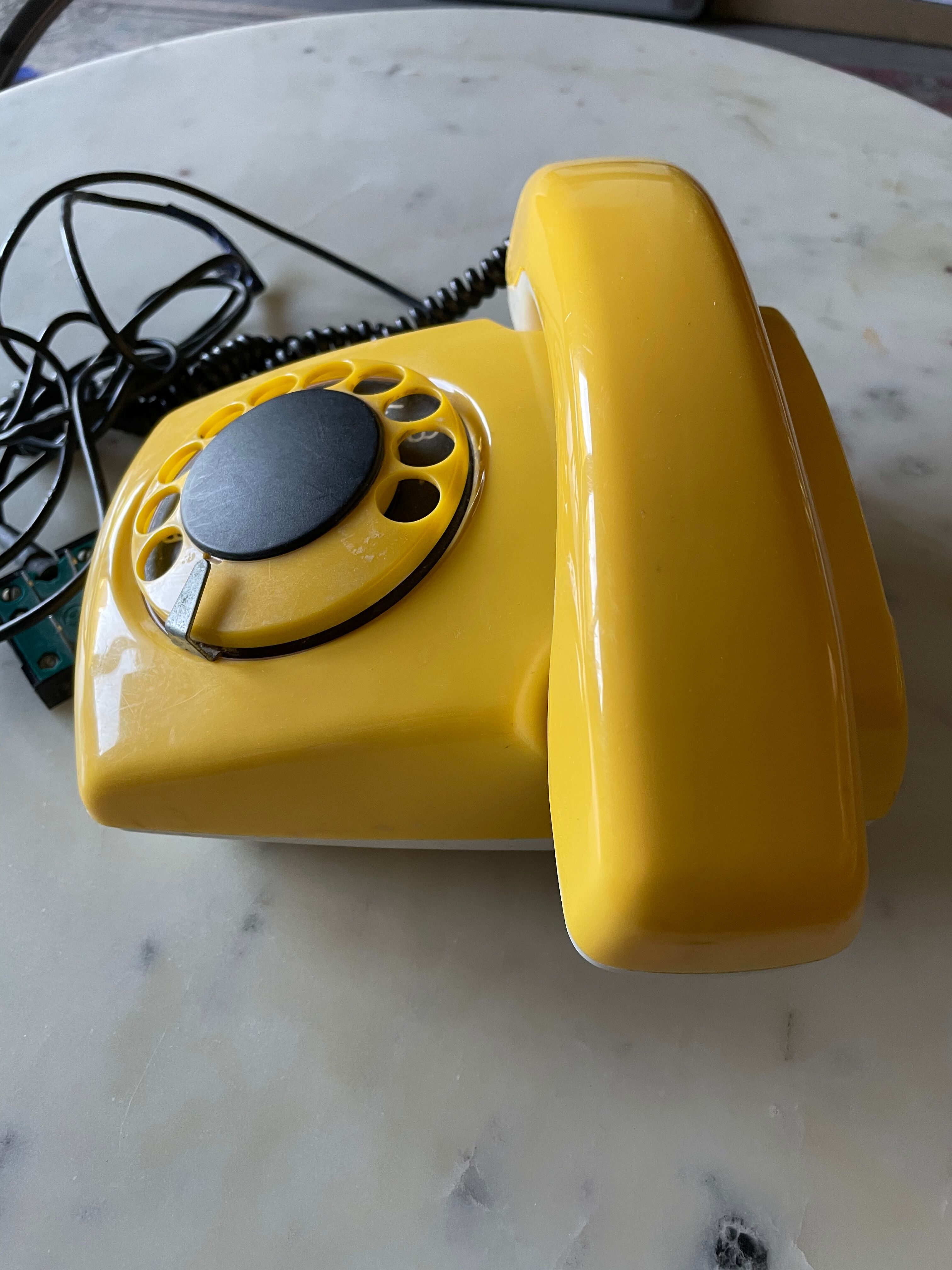 Yellow vintage phone