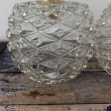 Pair of chiseled glass wall sconces