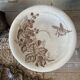 Sepia ironware compote dish, antique fruit bowl.