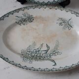 Duo of dishes Saint-Amand Terre de Fer, model Muguet, XIXth