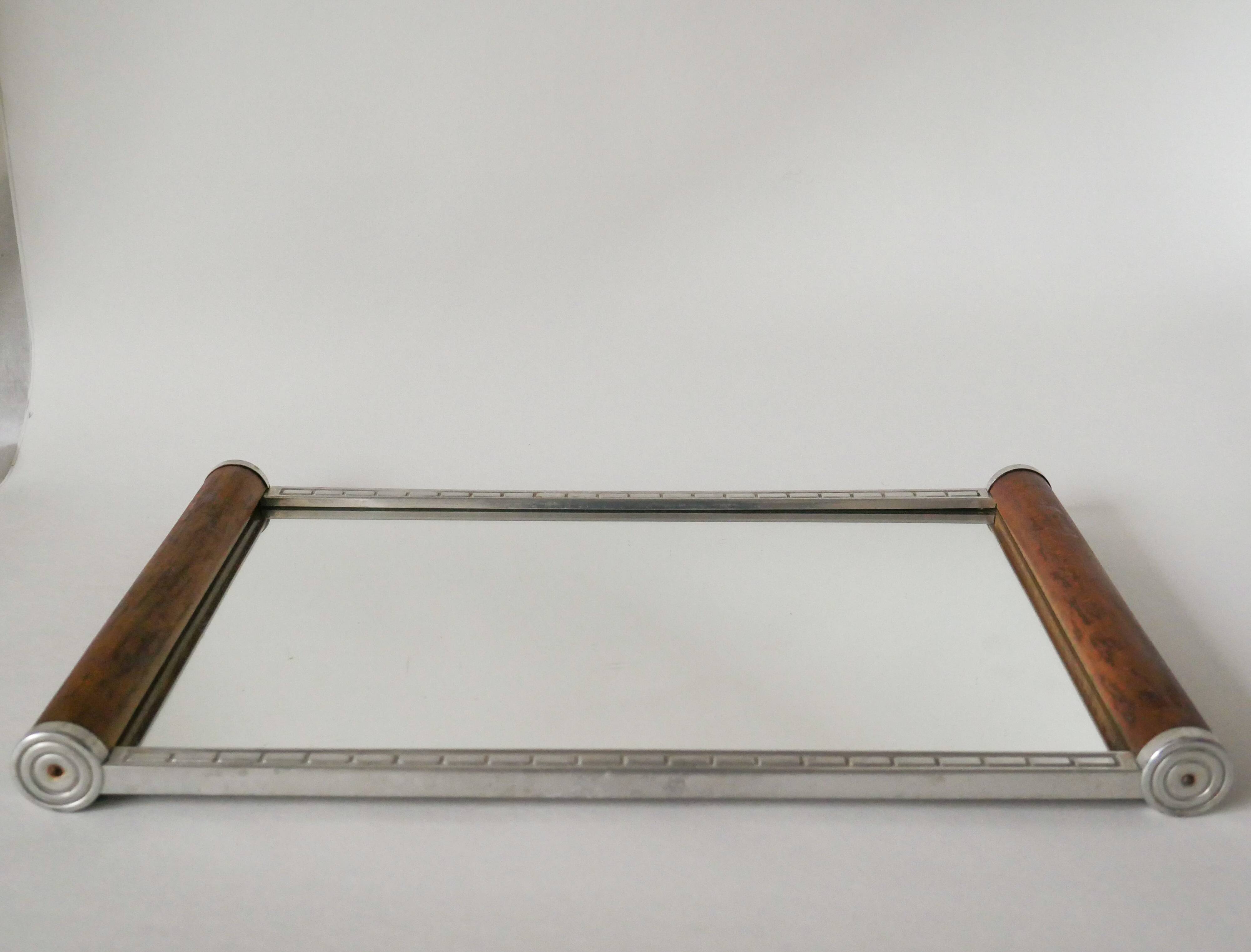 rectangular art deco mirror tray 1930 25 x 40 cm